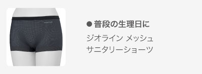普段の生理日に。
ジオライン メッシュ サニタリーショーツ