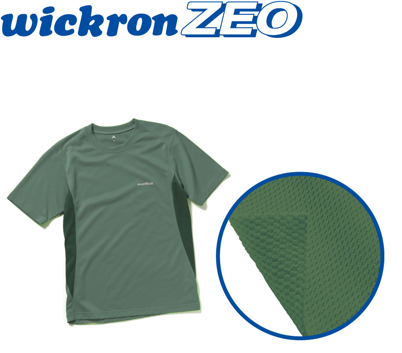 ウイックロンゼロのTシャツ1枚と生地アップ